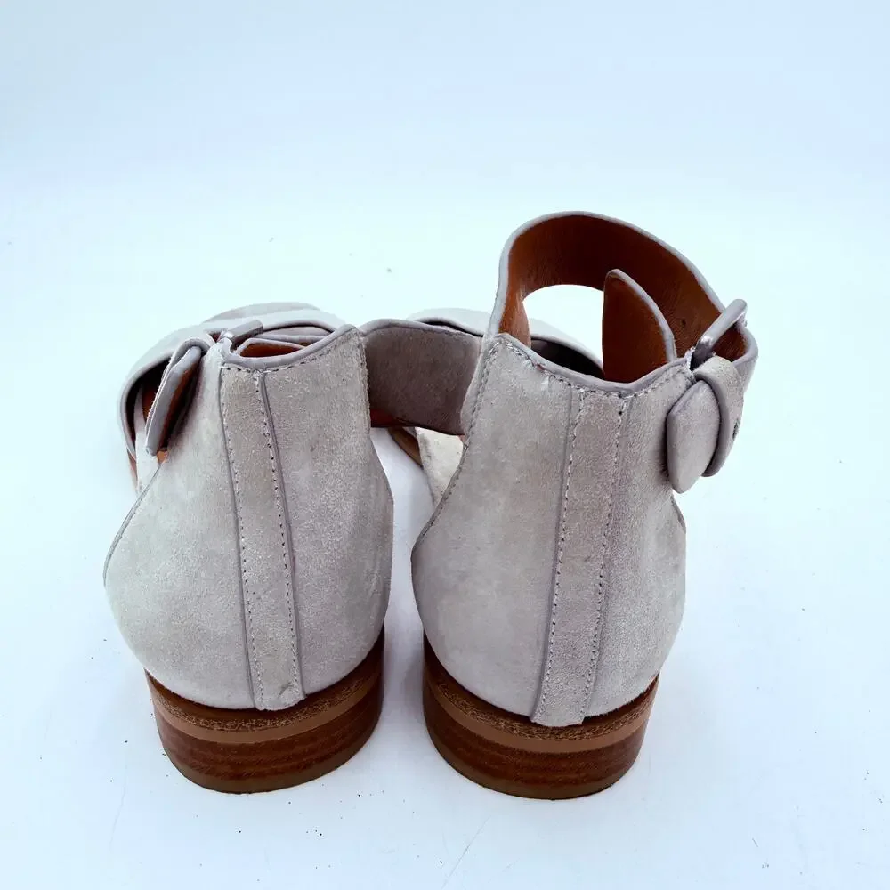 Gentle Soul by Kenneth Cole Women's Gracey Leather Buckle Ankle Sandals Size 6.5